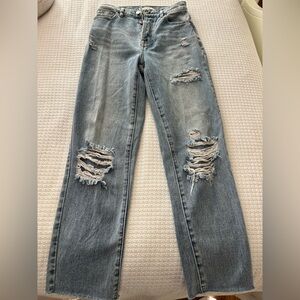 PacSun Light Blue Distressed Straight Leg Jeans